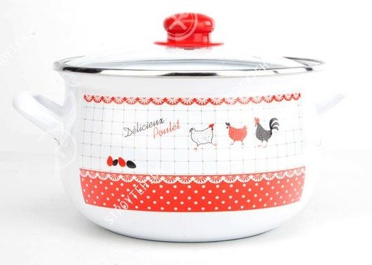 Кастрюля эмалированная Gusto Веселі курчата 18 см 3.1 л (GT-T-118-C)