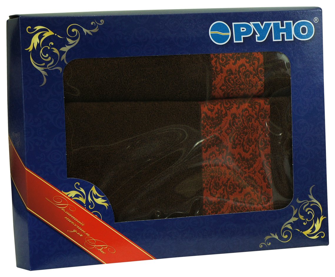 Комплект махровых полотенец Руно 50x90 и 70x140 см Шоколадные (433.09ТЖУ_шоколад)