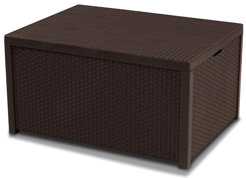 Стол-сундук Allibert искуственный ротанг Arica коричневый (8711245129679)