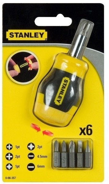 Отвертка держатель насадок HEX 1/4 Multibit Stubby 6 насадок (0-66-357)