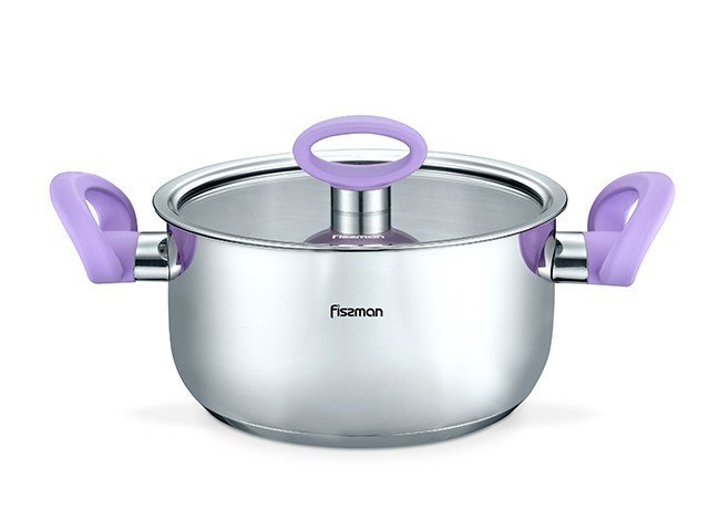 Кастрюля Fissman Veronica 20x10 см/3.1 л со стеклянной крышкой (SS-5446.20)