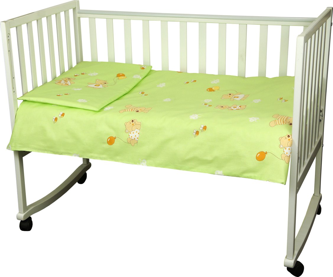 Комплект постельного белья Руно Младенец 60х120 см 3шт Детский Салатовый мишка с шариком (932.02_(Са