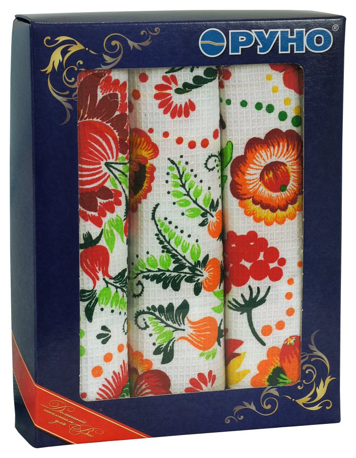 Набор вафельных полотенец Руно 35x70 см 3 шт (707_Петриківка)