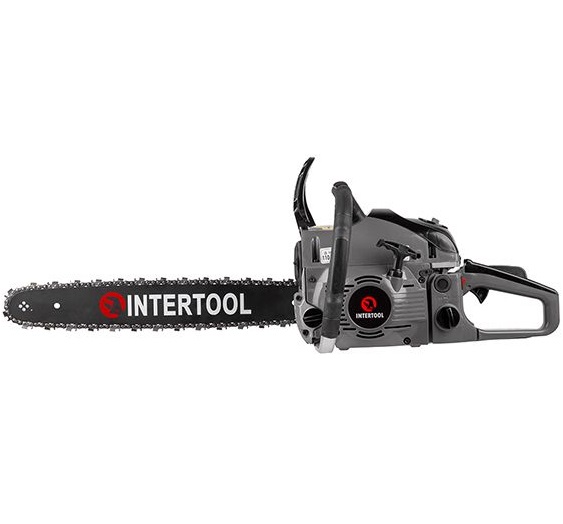 Мотопила цепная Intertool 2.4 кВт, 52 см3, шина 45 см/18", шаг 0,325", 3200/11000 об/мин (DT-2208)