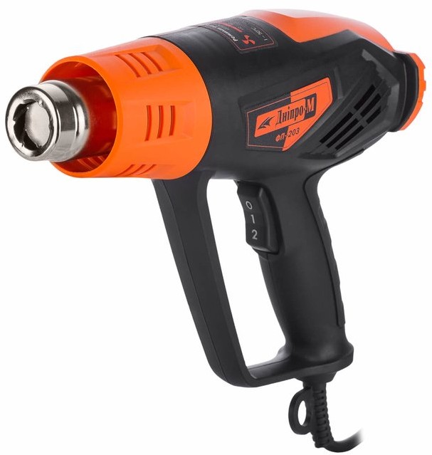 Строительный фен Дніпро-М 2000 Вт с дисплеем (ФП-203)