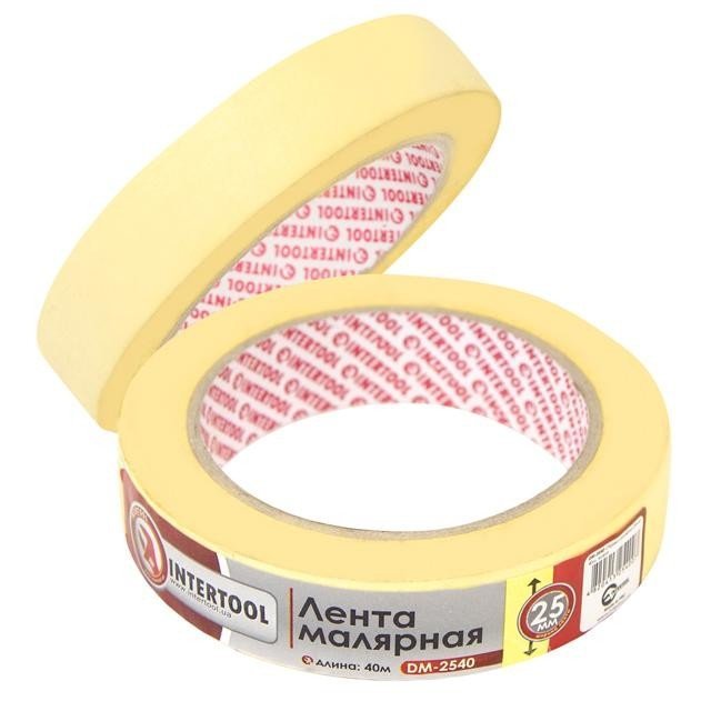 Лента малярная Intertool 25мм, 40м, желтая (DM-2540)