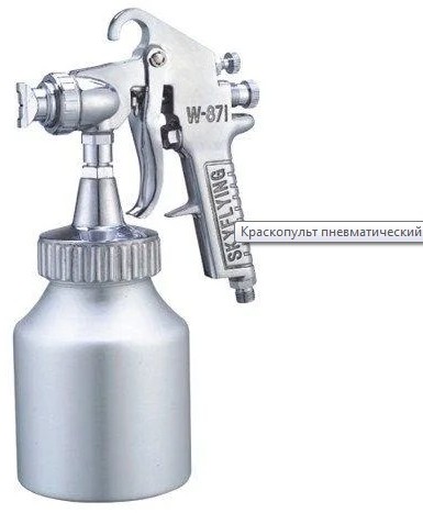 Краскопульт пневматический Auarita HP 2.5 мм 100-150 л/мин 4 Бар 1000 мл (W-871-2.5)
