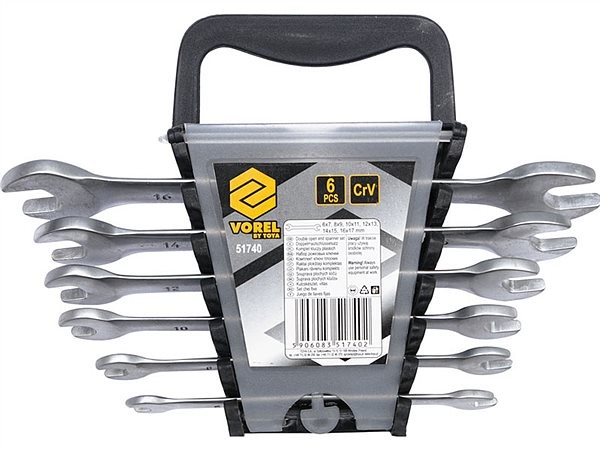 Ключи гаечные Vorel Cr-V М 6-17 мм 6 шт (51740)