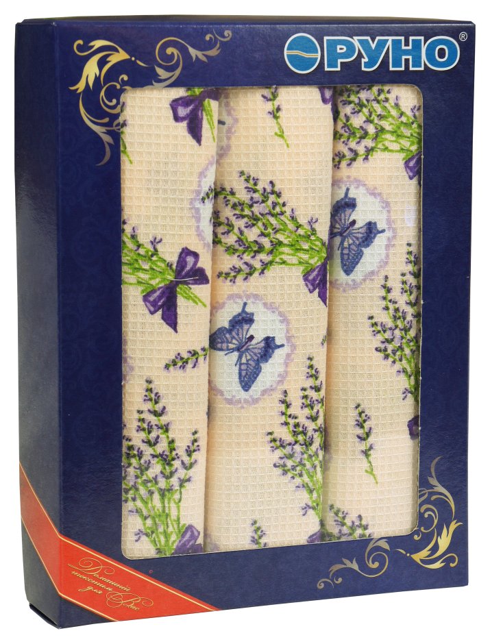 Набор вафельных полотенец Руно 35x70 см 3 шт (707_Лаванда рожева)