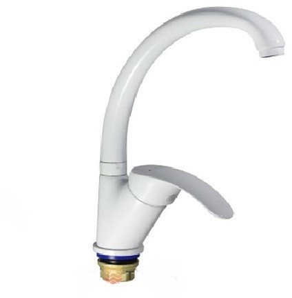 Смеситель для кухни Cron Mars 777 на гайке WHITE (CR0787)