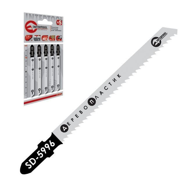 Полотно пильное Intertool для лобзика 75мм, зубья 2.5мм, по дереву (SD-5996)
