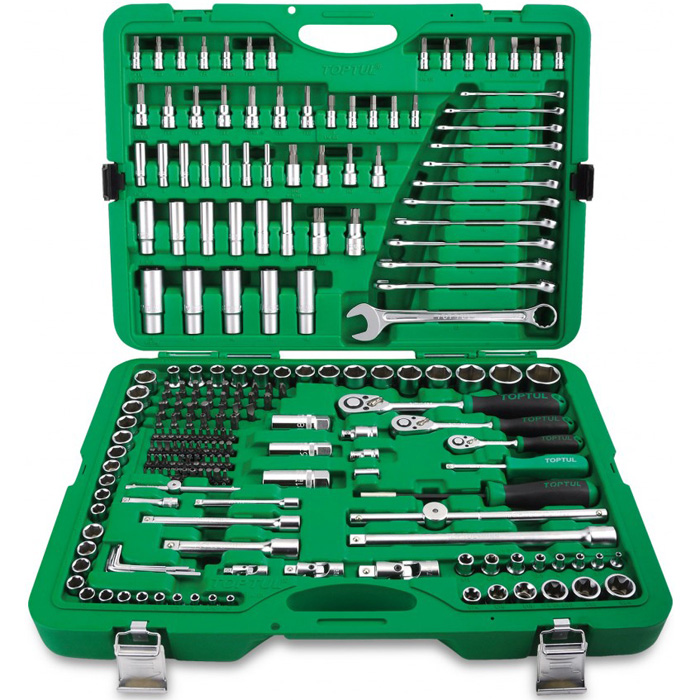 Набор инструмента комбинированный Toptul 1/4" & 3/8" & 1/2" 216ед. (GCAI216R)