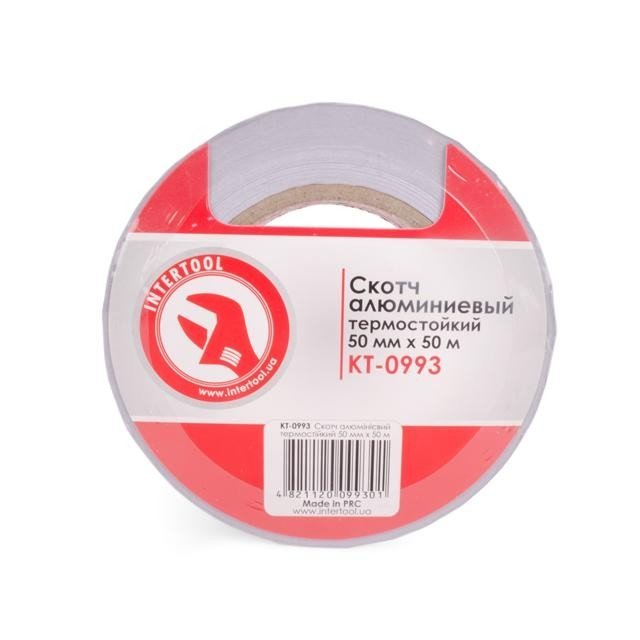 Скотч алюминиевый термостойкий Intertool 50мм*50 м (KT-0993)