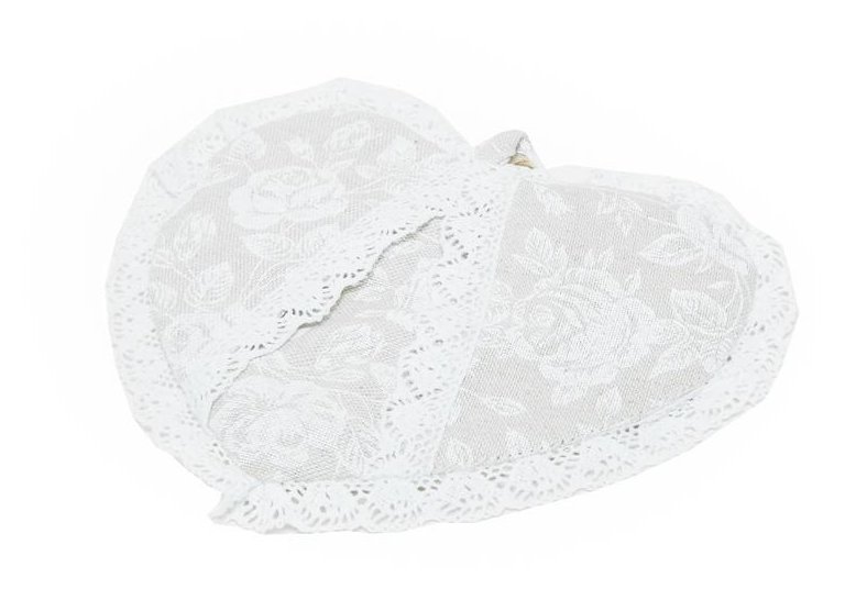 Прихватка Прованс Сердце White Rose с кружевом 18х18 см (.003713)