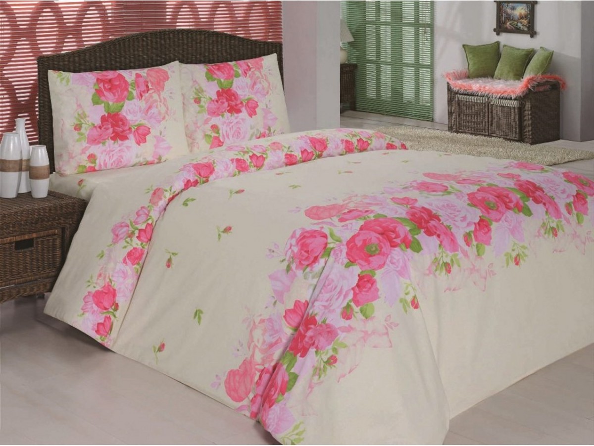 Постельное белье Classi 160х215 Flora Розовое Полуторное (1001071)