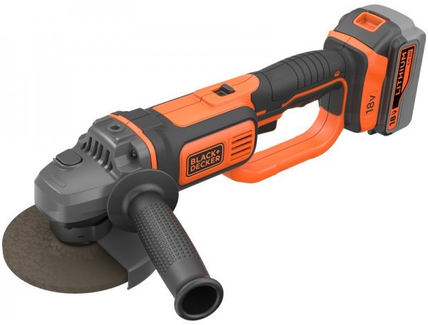 Болгарка аккумуляторная B & D Li-Ion 18 В, 4 Ач, 8600 об/мин, диск 125 мм (BCG720M1-QW)