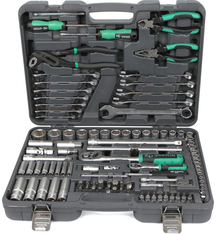 Набор ручных инструментов Garwin 1/4" и 1/2" 6 граней 115 предметов (GTK-0103115)