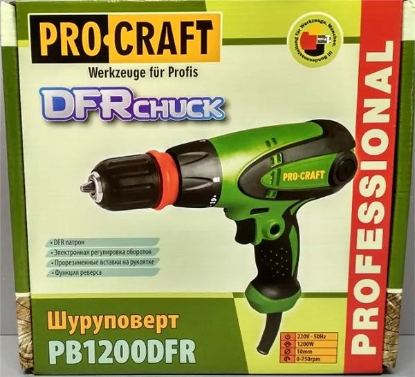 Шуруповерт сетевой Procraft 1200 DFR патрон