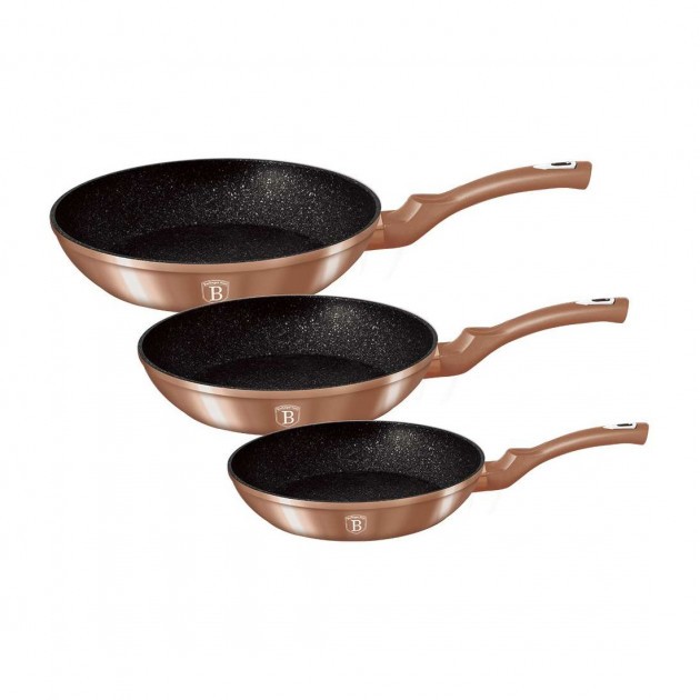 Набор сковород Berlinger Haus Rosegold Metallic Line 3 предметов (BH-1278N)
