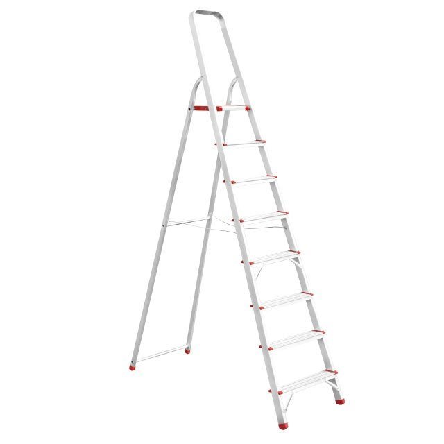 Стремянка алюминиевая Intertool 8 ступеней, высота 1720мм (LT-1008)