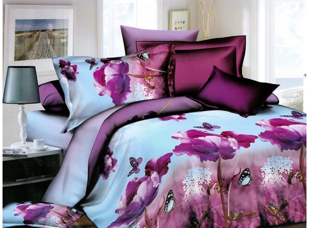 Постельное белье Leleka-Textile Полисатин 200х220 Пурпурное Евро