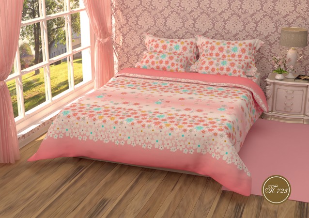 Постельное белье Leleka-Textile Полиэстер 145х210 Розовое Полуторные