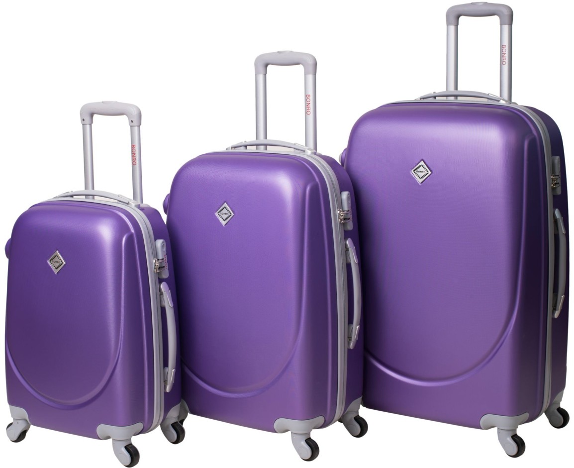 Чемодан Bonro Smile набор 3 штуки фиолетовый (10050309)