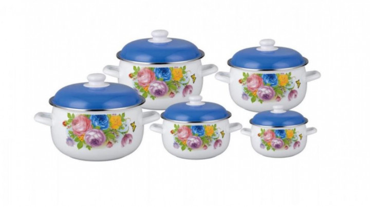 Набор эмалированных кастрюль Edenberg 10 предметов (EB-1872)