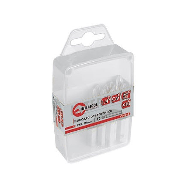 Комплект бит Intertool 4мм 1/4"*50мм 10шт (VT-0034)