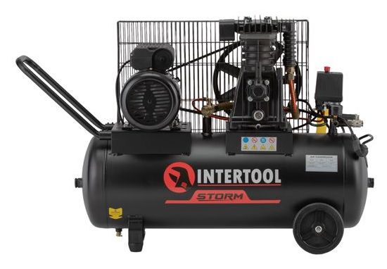 Компрессор Intertool 50л, 2.5HP, 1.8кВт, 220В, 8атм, 233л/мин (PT-0011)