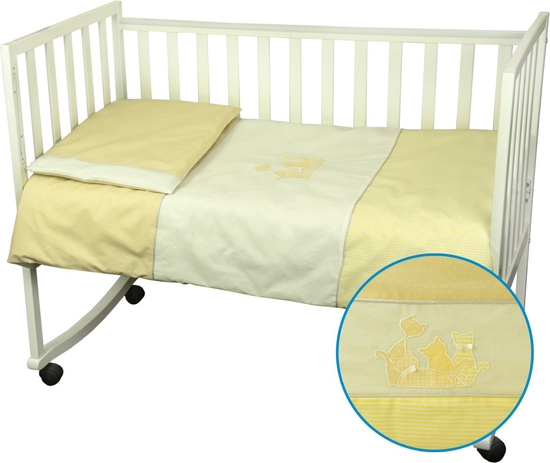 Комплект постельного белья Руно Котики 60х120 см 3шт Детский Желтый (932Кошенята_Жовтий)