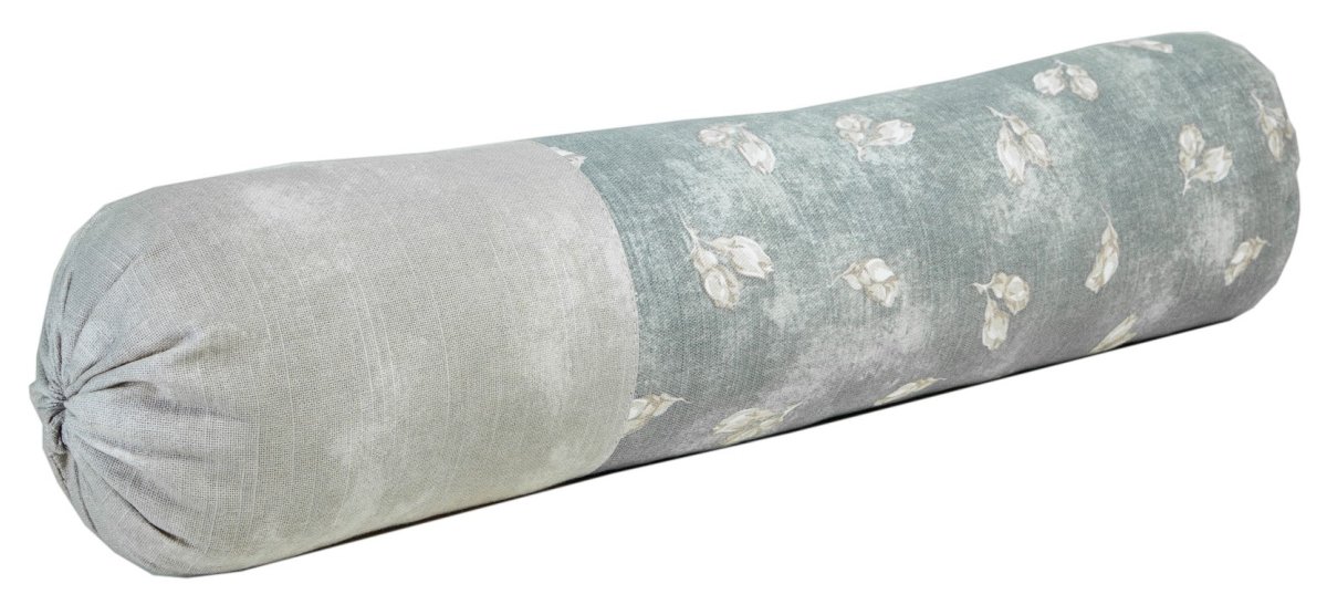 Подушка декоративная валик Прованс Allure Бутоны 12х60 см Голубая (.000023)