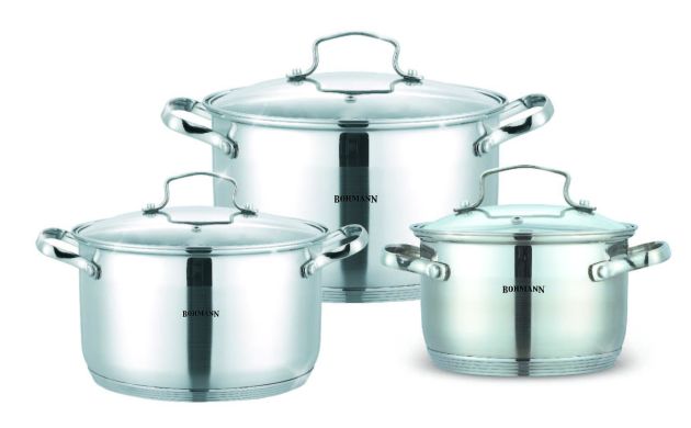 Набор кастрюль из нержавеющей стали Bohmann 6 предметов (BH 1903)