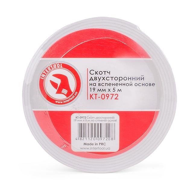 Скотч двухсторонний Intertool 19мм*5 м на вспененной основе (KT-0972)