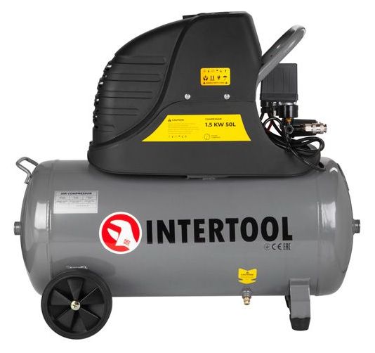 Компрессор Intertool 50л, 2HP, 1.5кВт, 220В, 8атм, 206л/мин. (PT-0003)
