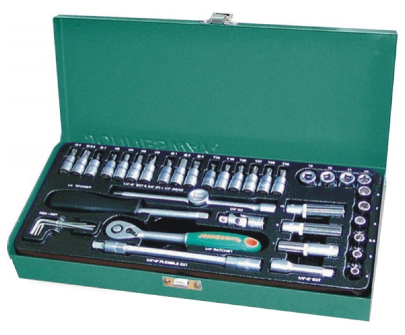 Набор торцевых головок Jonnesway 1/4"DR 4-13 мм 41 шт (S04H2141S)