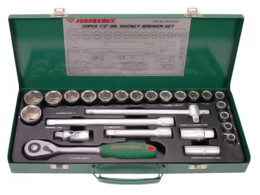 Набор торцевых головок Jonnesway 1/2"DR 10-32 мм 25 шт (S04H4125S)
