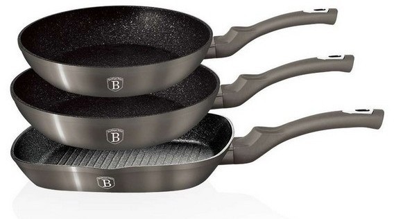 Набор сковород Berlinger Haus Carbon Metallic Line 3 предметов (BH-1274N)