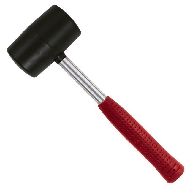 Киянка резиновая Intertool 680г 75мм, черная резина, металлическая ручка (HT-0232)