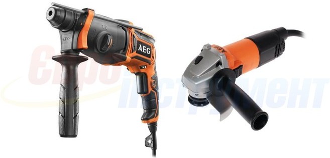 Перфоратор KH24IE + угловая шлифмашинка WS8-115S AEG в футляре (JP240B2C)