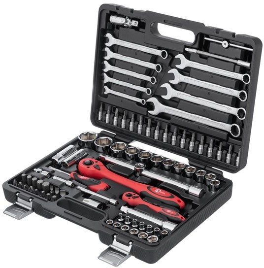 Профессиональный набор инструментов Intertool 1/2" & 1/4" 82ед (ET-6082)