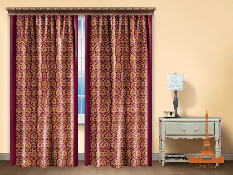 Штора Love you Бордо Полиэстер 200х270 см 2шт Коричневая