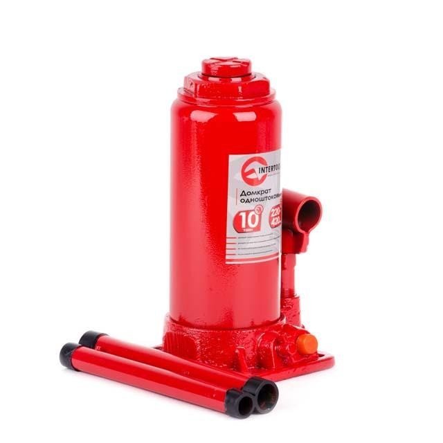 Домкрат бутылочный Intertool одноштоковый 10т (GT0025)