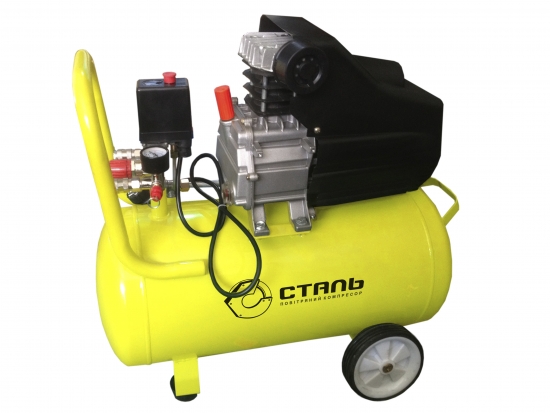 Компрессор Сталь КСТ-20 1.5кВт 20л 190л/мин 8бар 220В (48753)