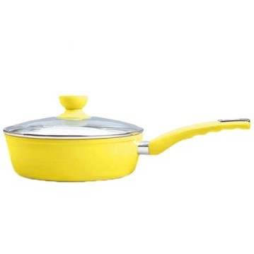 Сотейник Maestro Ceramic с крышкой 28 см желтая (MR-1223-28)