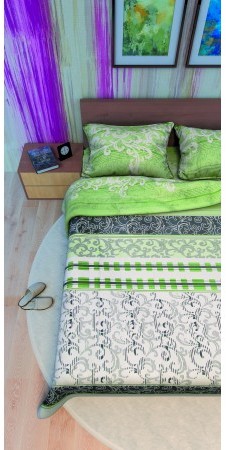 Постельное белье Leleka-Textile Ранфорс 200х220 Зеленое Евро