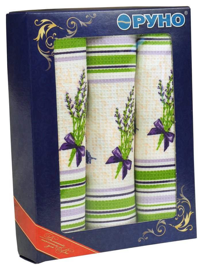 Набор вафельных полотенец Руно 35x70 см 3 шт (707_Лаванда молочна)