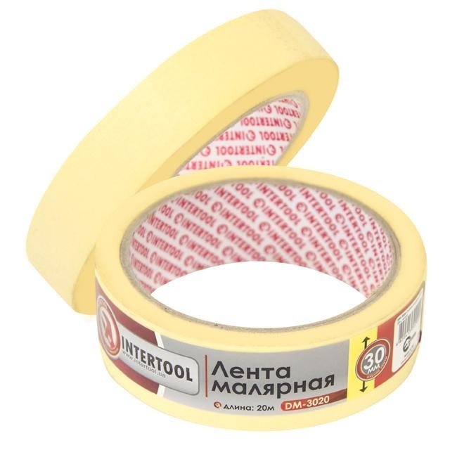 Лента малярная Intertool 30мм, 20м, желтая (DM-3020)