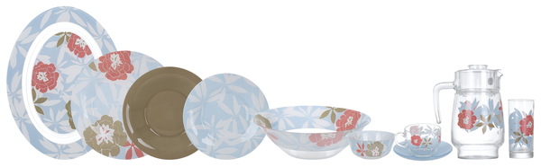 Сервиз Luminarc Peony Floral Blue 46 предметов (N6255)