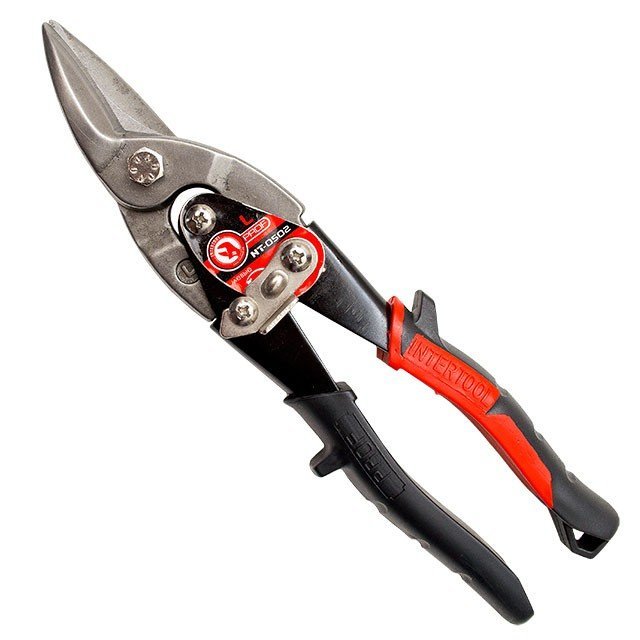 Ножницы по металлу Intertool 250мм левые Cr-Mo (NT-0502)